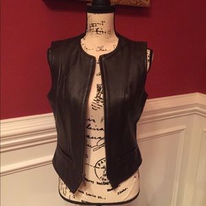 Fully lined buttery soft leather vest with zipper